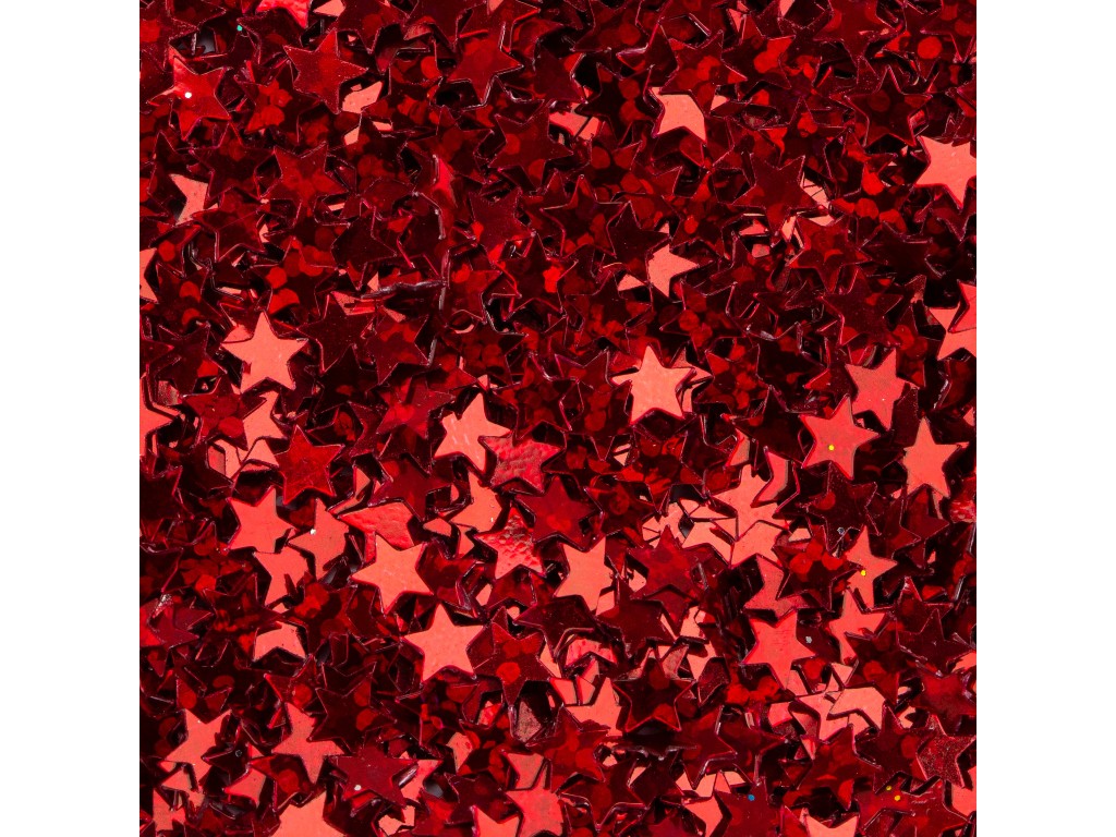 Decola Блестки декоративные звезды,  размер 4 мм, 20 г, красный радужный